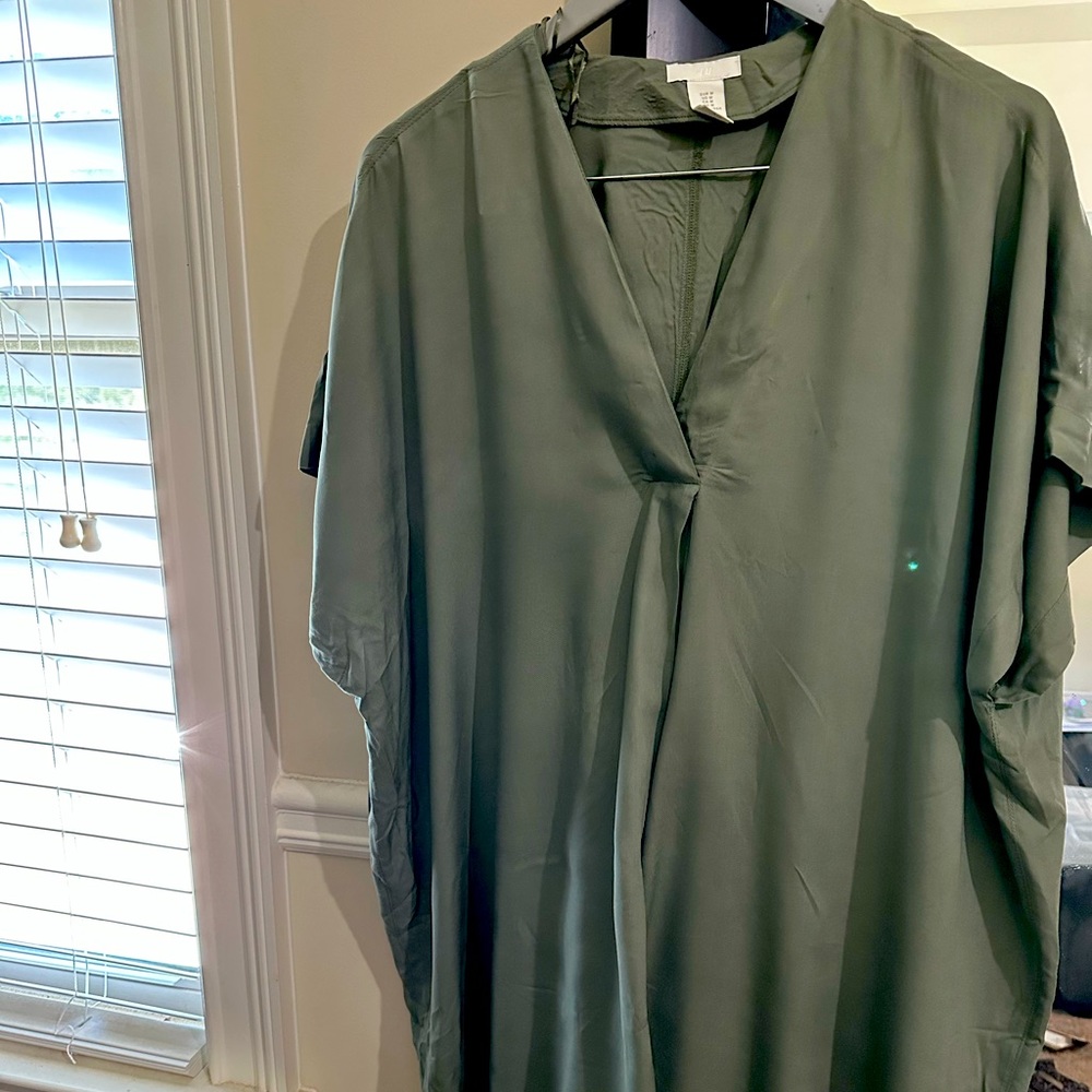 Green H&M mid length flowing dress